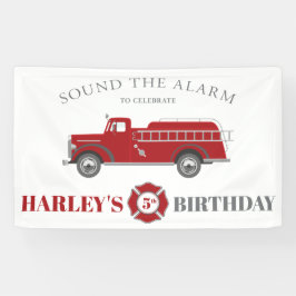 De Alarm Fire Truck Birthday Party Any Age geluide Spandoek