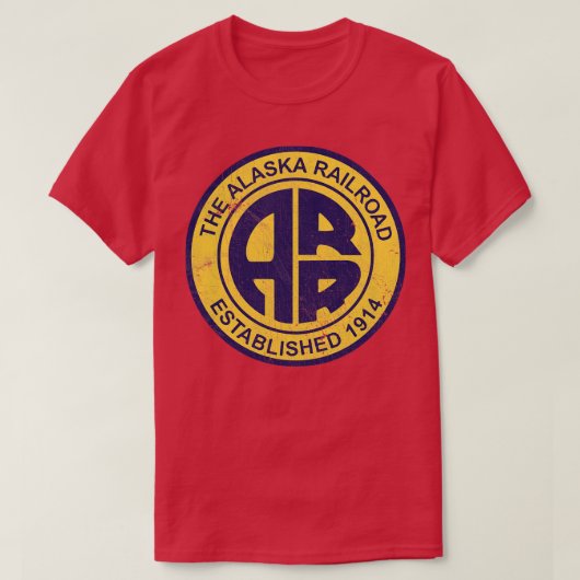 De Alaska Railroad  stijl Vervaagd Ontwerp TSh T-shirt (Design voorkant)