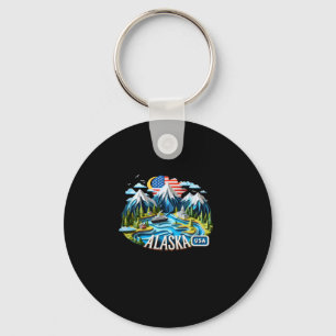 De Alaska State in de Verenigde Staten Sticker Sleutelhanger