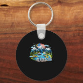 De Alaska State in de Verenigde Staten Sticker Sleutelhanger (Voorkant)
