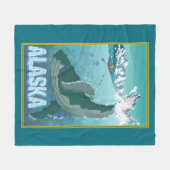 De  Alaskan Travel Whale Blanket Fleece Deken (Voorkant (Horizontaal))