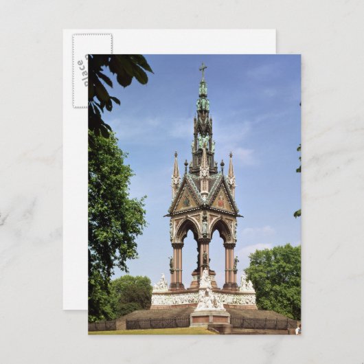 De Albert Memorial van de Albert Hall Briefkaart (Voorkant / Achterkant)