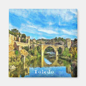 De Alcantara Bridge in Toledo. Magneet (Voorkant)