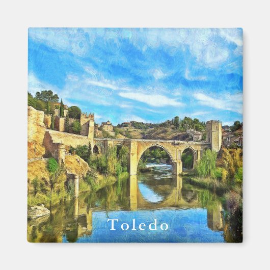 De Alcantara Bridge in Toledo. Magneet (Voorkant)