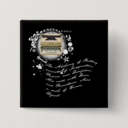 De alchemie van schrijven vierkante button 5,1 cm (Voorkant)