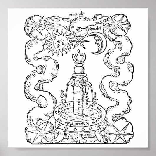 De alchemische fontein poster (Voorkant)