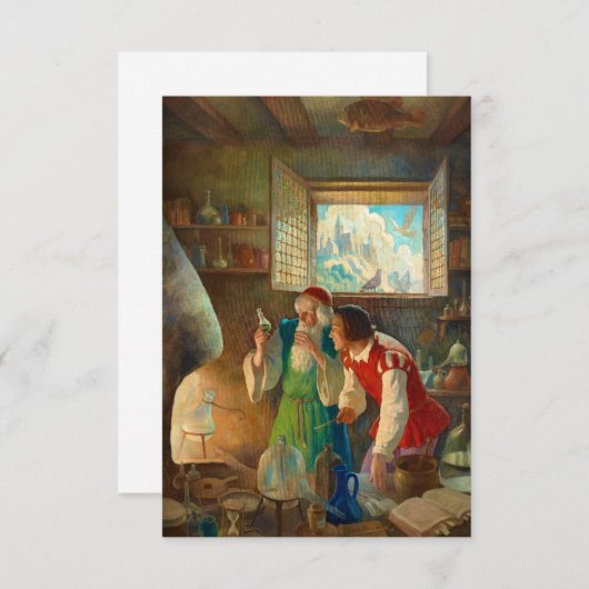 De alchemist door Newell Convers Wyeth Bedankkaart (Voorkant / Achterkant)