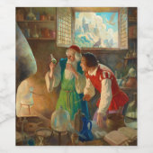 De alchemist door Newell Convers Wyeth Wijn Etiket (Enkel label)