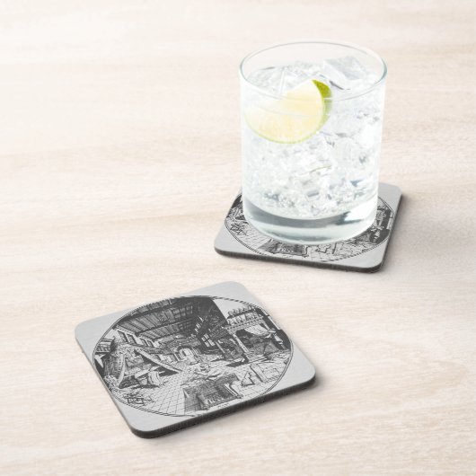 De alchemist in zijn laboratorium, van 'Amphitheat Onderzetter (Rechterzijde)