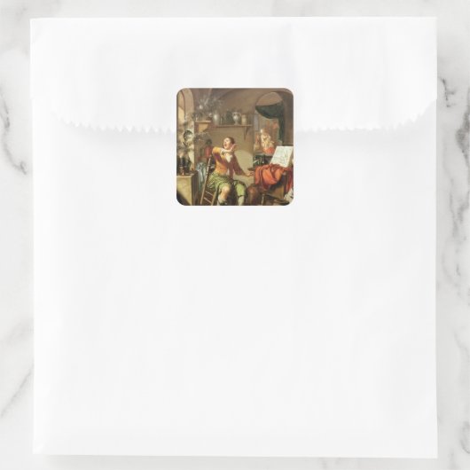 De alchemist vierkante sticker (Tas)