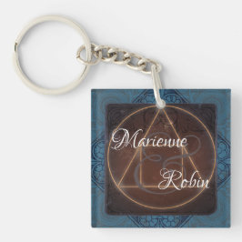 De Alchemist's bruiloft esoterische mystieke monog Sleutelhanger