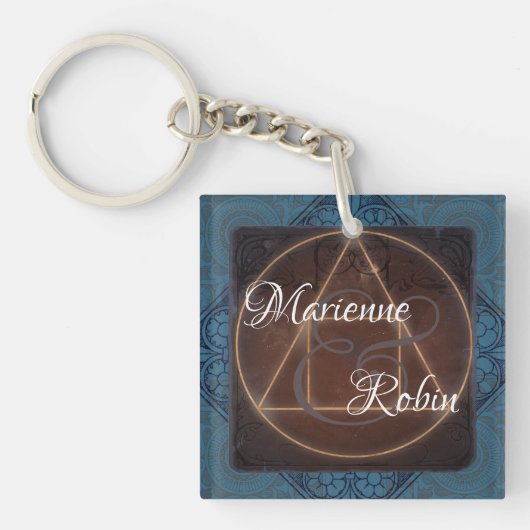 De Alchemist's bruiloft esoterische mystieke monog Sleutelhanger (voorkant)