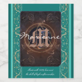 De Alchemist's wijn & monogram middeleeuwse barok Etiket (Enkel label)