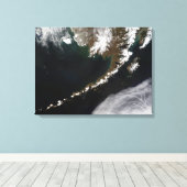 De Aleutiaanse eilanden en het schiereiland Alaska Canvas Afdruk (Insitu (Houten vloer))