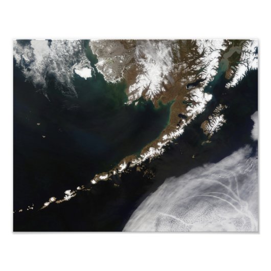 De Aleutiaanse eilanden en het schiereiland Alaska Foto Afdruk (Voorkant)