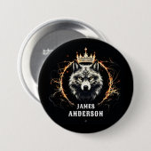 De Alfa Wolf. Tekst of naam toevoegen aan Button (Voorkant /achterkant)