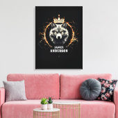 De Alfa Wolf. Tekst of naam toevoegen op canvas (Insitu (Woonkamer))