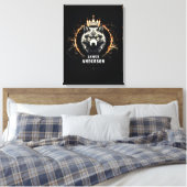 De Alfa Wolf. Tekst of naam toevoegen op canvas (Insitu (Slaapkamer))