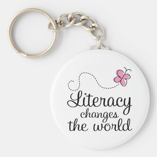 De alfabetisme van de vlinder verandert het wereld sleutelhanger (Voorkant)