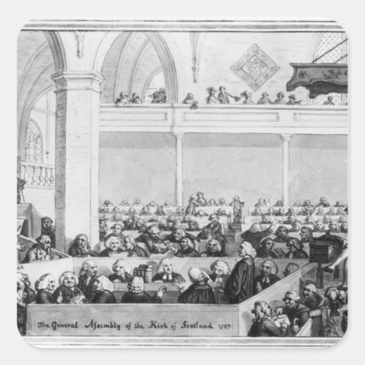 De Algemene Vergadering van de Kirk van Schotland Vierkante Sticker (Voorkant)