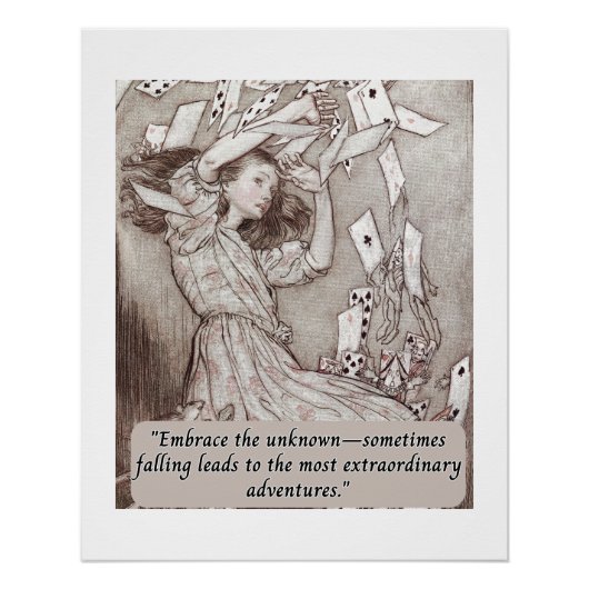 De Alice in Wonderland Falling Perfect Poster (Voorkant)