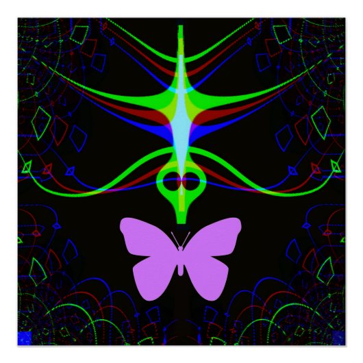 De Alien ontmoet de vlinder.... Poster (Voorkant)