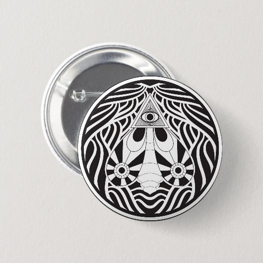 De alleensprekende mot ronde button 5,7 cm (Voorkant /achterkant)