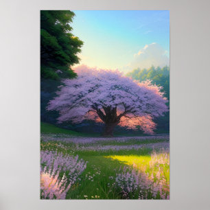 De alleenstaande schoonheid van Cherry Blossom Poster
