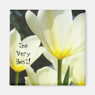 De allerbeste! magneet Baas cadeaus Witte Tulpen