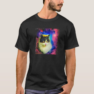 De AllerCute Witte Kat In De Universum Nevel Kat T-shirt