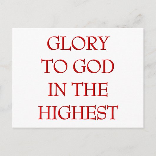 De allerhoogste glorie voor God Briefkaart (Voorkant)