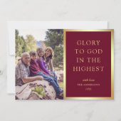 De allerhoogste glorie voor God | Kerstfoto Feestdagenkaart (Voorkant)