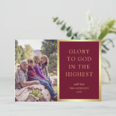 De allerhoogste glorie voor God | Kerstfoto Feestdagenkaart (Staand voorkant)