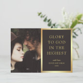 De allerhoogste glorie voor God | Kerstfoto Feestdagenkaart (Staand voorkant)