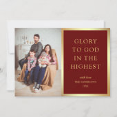 De allerhoogste glorie voor God | Kerstfoto Feestdagenkaart (Voorkant)