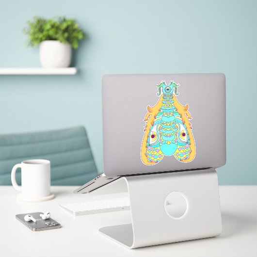 De Alles Ziende Mot Sticker (Laptop op bureau)