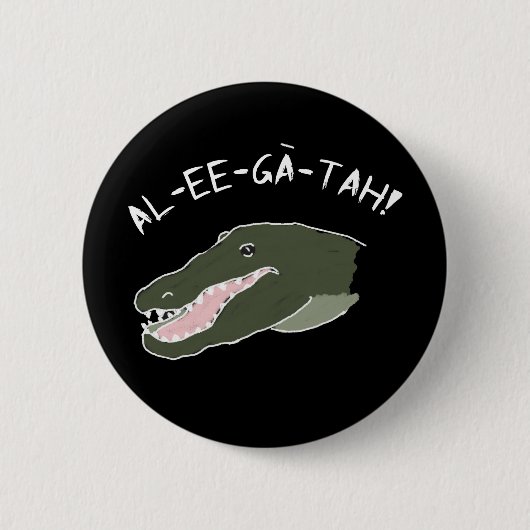 De alligator knoopt schreeuw-uit Humor dicht Ronde Button 5,7 Cm (Voorkant)