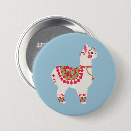 De Alpaca Ronde Button 7,6 Cm (Voorkant /achterkant)