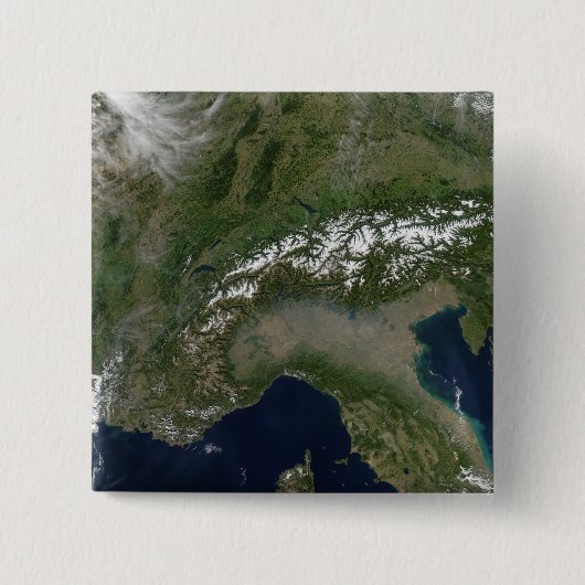 De Alpen 2 Vierkante Button 5,1 Cm (Voorkant)