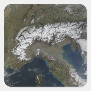 De Alpen 3 Vierkante Sticker