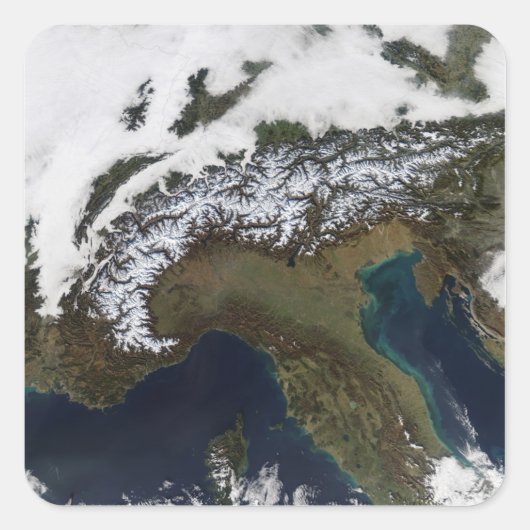 De Alpen 4 Vierkante Sticker (Voorkant)