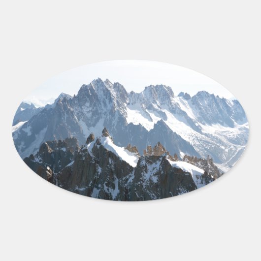 De Alpen - prachtig! Ovale Sticker (Voorkant)
