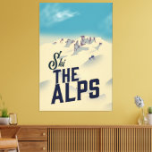 De Alpen skiën Canvas Afdruk (Insitu (Woonkamer))