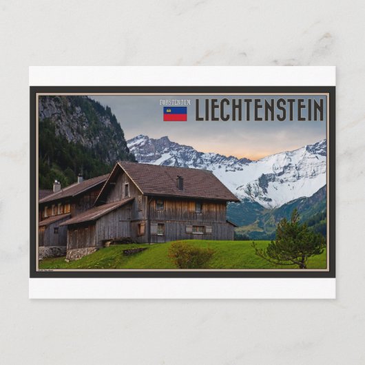 De Alpen van Liechtenstein Briefkaart (Voorkant)
