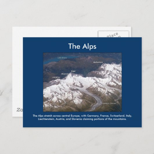 De Alpen vanuit de ruimte Briefkaart (Voorkant / Achterkant)