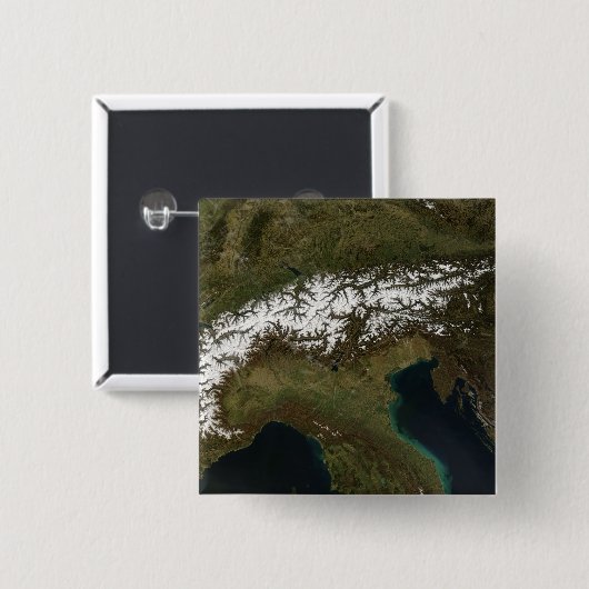 De Alpen Vierkante Button 5,1 Cm (Voorkant /achterkant)