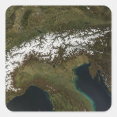 De Alpen Vierkante Sticker (Voorkant)