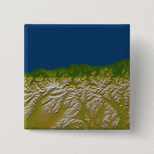 De Alpenfout langs de westkust Vierkante Button 5,1 Cm