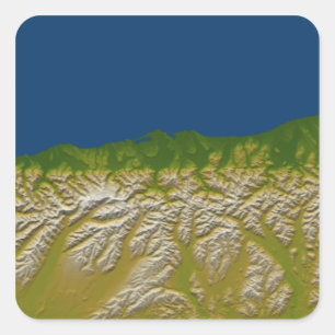 De Alpenfout langs de westkust Vierkante Sticker