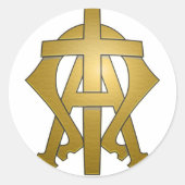 De Alpha & de Omega Sticker (Voorkant)
